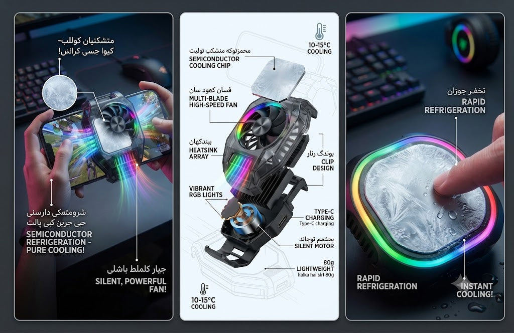 RGB Mobile Gaming Cooler Fan | No More Lag, No More Heating