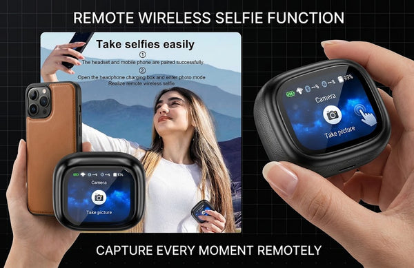 Smart LCD Touch Screen Wireless Earbuds with Multifunctional Display