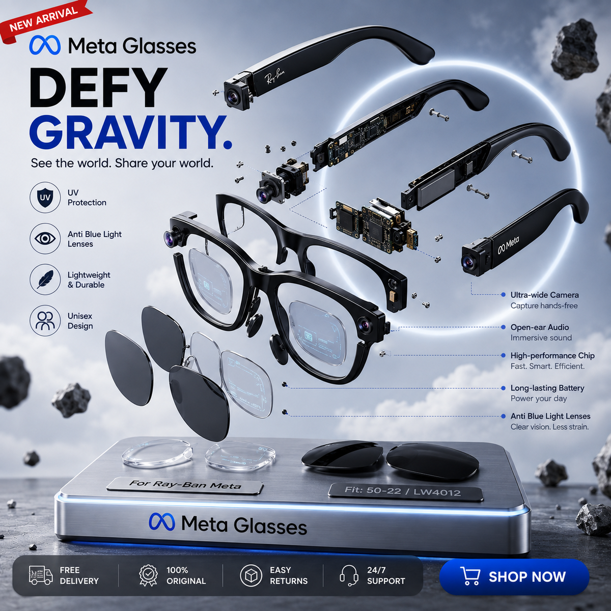 Meta Smart Glasses – Smart Technology, Stylish Look & Hands-Free Experience 😎✨