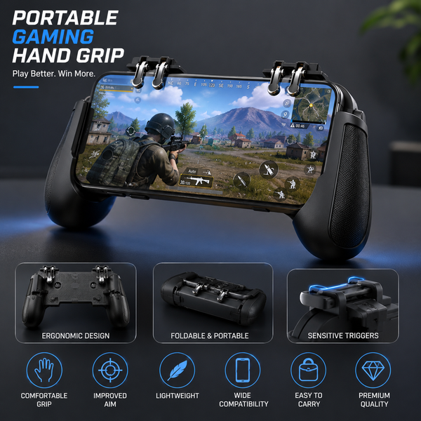 Ergonomic Portable Gaming Hand Grip – PUBG & Free Fire Trigger Grip