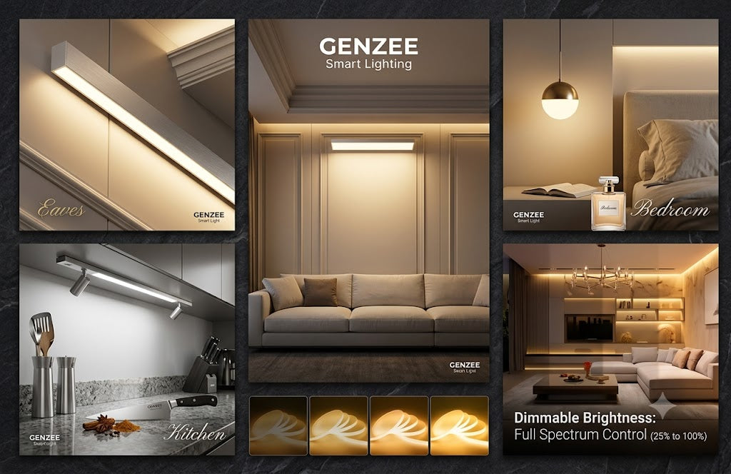 GENZEE Series Dimmable Warm White COB LED Strip Light Kit