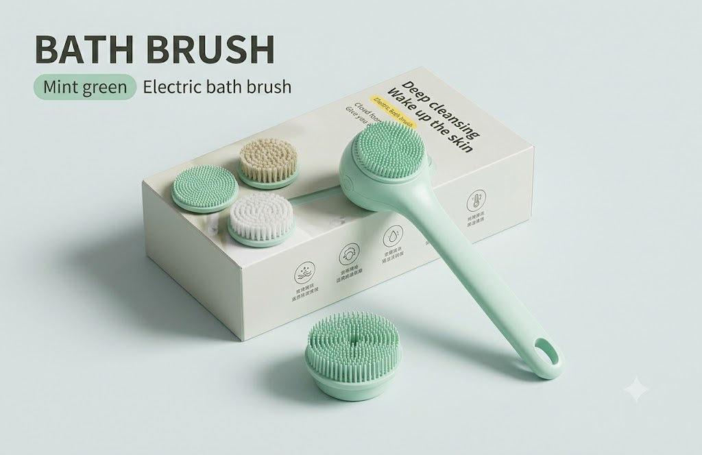 Electric Silicone Body Scrubber - Rechargeable Waterproof Shower Brush
