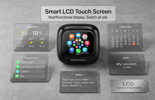 Smart LCD Touch Screen Wireless Earbuds with Multifunctional Display