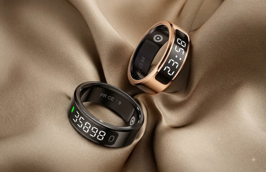 GENZEE Smart Health Ring - Fitness Tracker, Steps, Calories & Time Display
