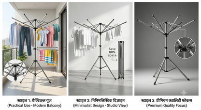 8-Arm Foldable Octopus Clothes Drying Rack - Space Saving Indoor & Outdoor