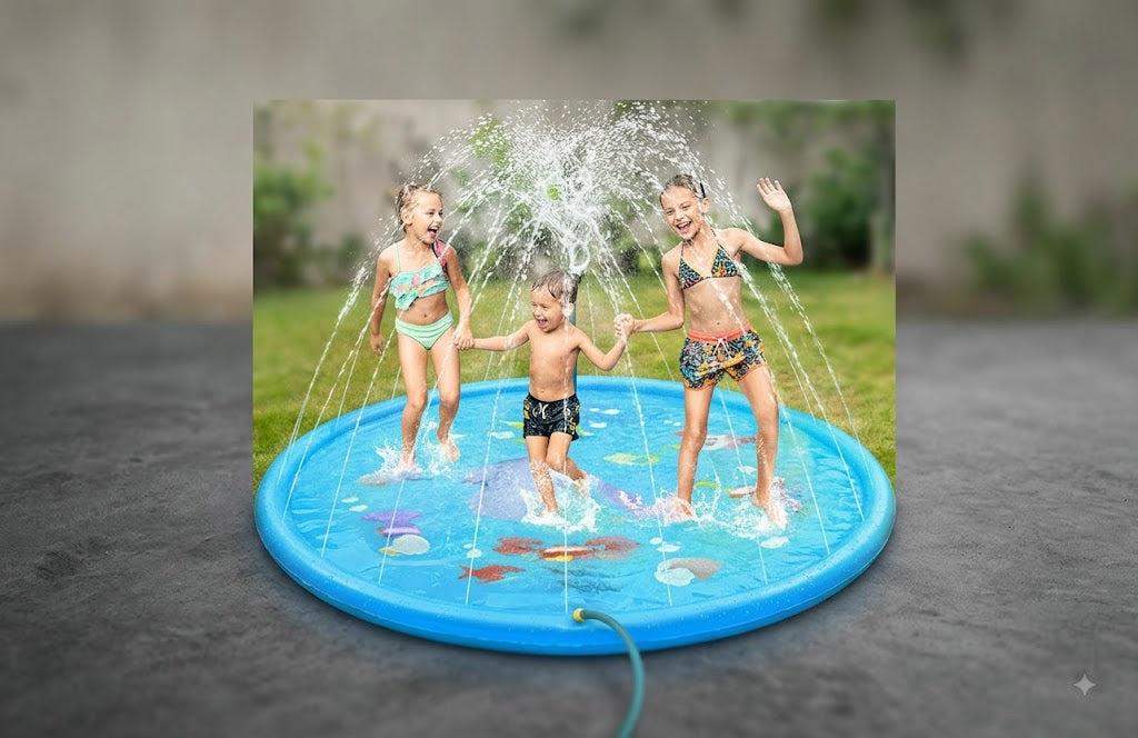 Kids Outdoor Water Splash Pad & Sprinkler Play Mat