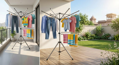 8-Arm Foldable Octopus Clothes Drying Rack - Space Saving Indoor & Outdoor