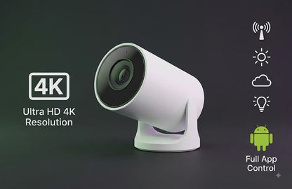 GENZEE Mini Portable Projector - Wired Screen Mirroring for Mobile, HD Home Cinema