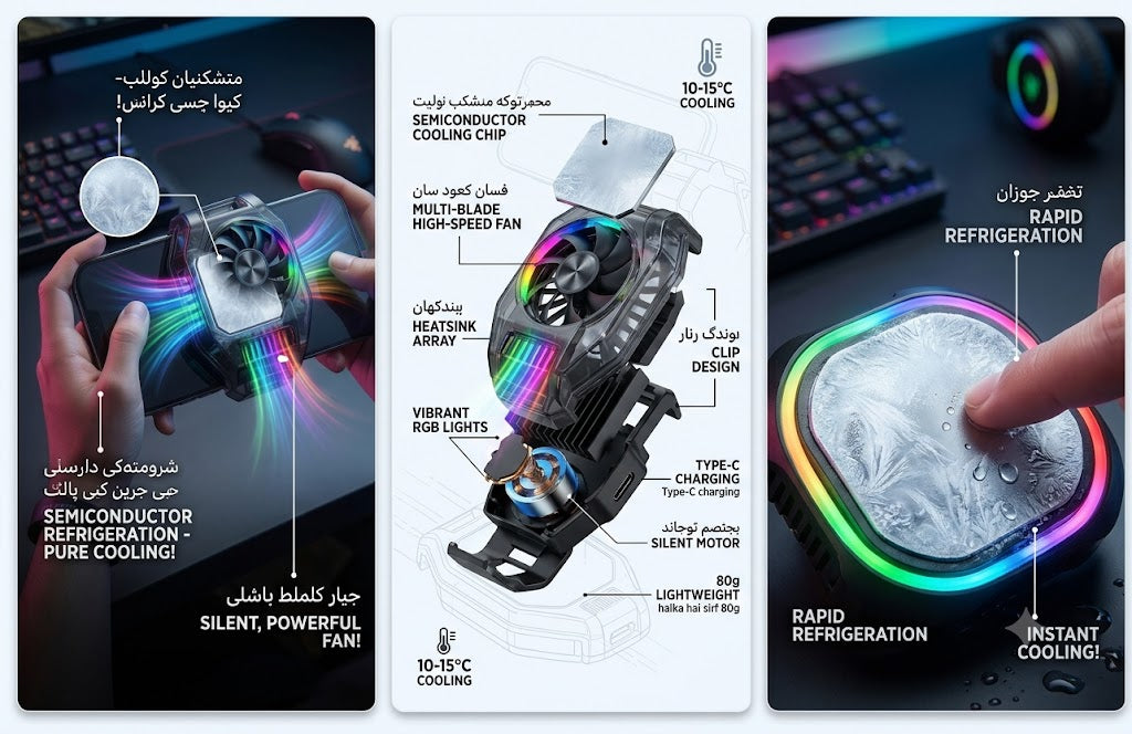 RGB Mobile Gaming Cooler Fan | No More Lag, No More Heating