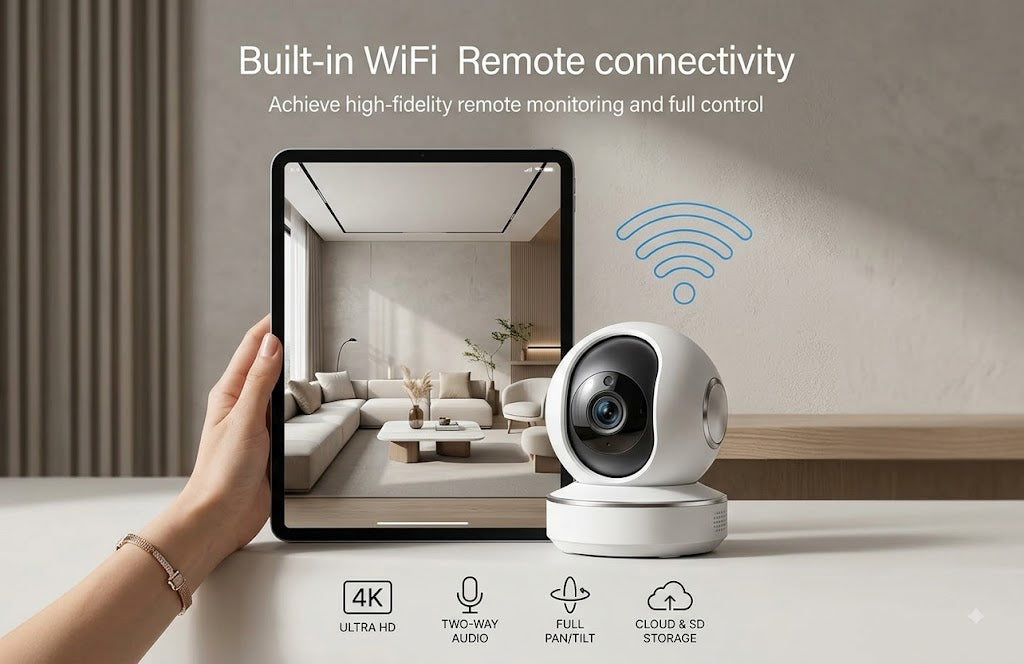 GENZEE 4K WiFi Smart Security Camera - Remote Monitoring, PTZ, Two-Way Audio