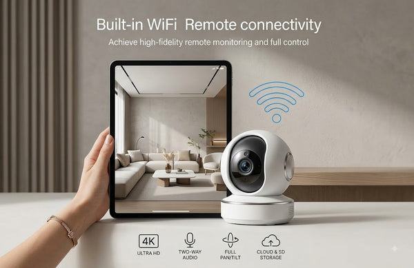 GENZEE 4K WiFi Smart Security Camera - Remote Monitoring, PTZ, Two-Way Audio